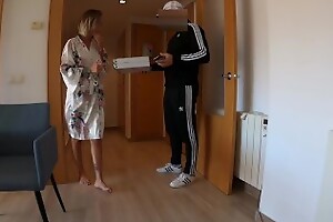 Spanish Pizza Guy gets Surprise BJ and