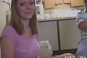 Needy young amateur throats penis before