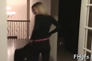 Naughty teen is fucking like a pro, although that babe is not