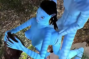 3D Cartoon sex  - Blue avatars big cock