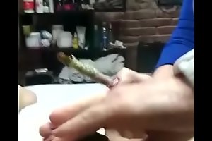 Adult waxing gumshoe ( Mujer madura depila mi pene)